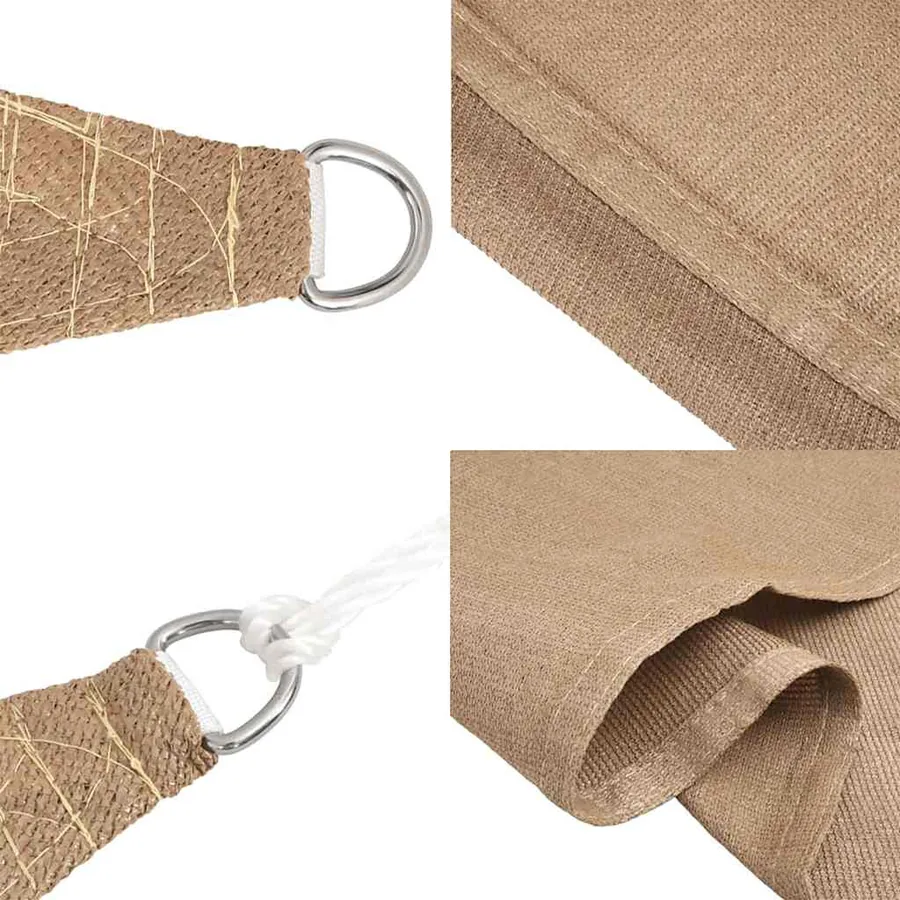 Voile d'ombrage 160 g/m² Taupe 3x3 m PEHD - 6