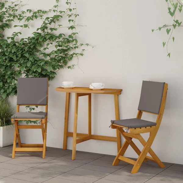 Chaises de bistrot d'extérieur 2 pcs Gris foncé