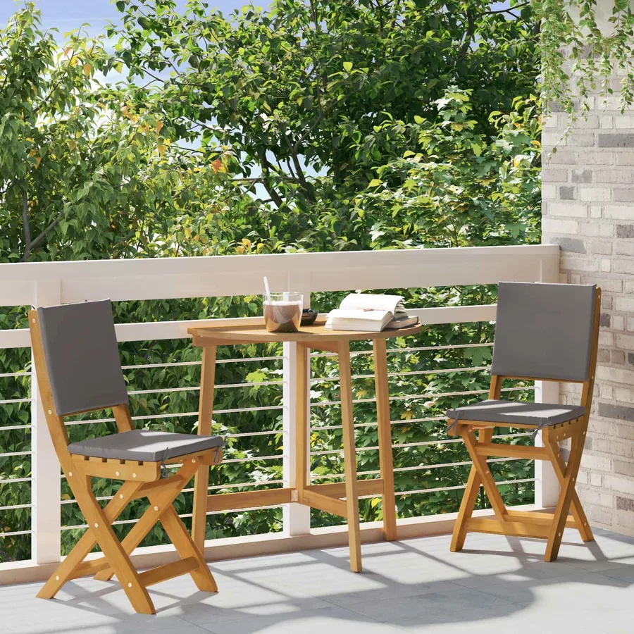 Chaises de bistrot d'extérieur 2 pcs Gris foncé - 3