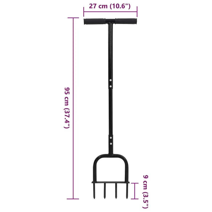 Outil aérateur de pelouse Noir 95 x 27 cm Plastique - 7