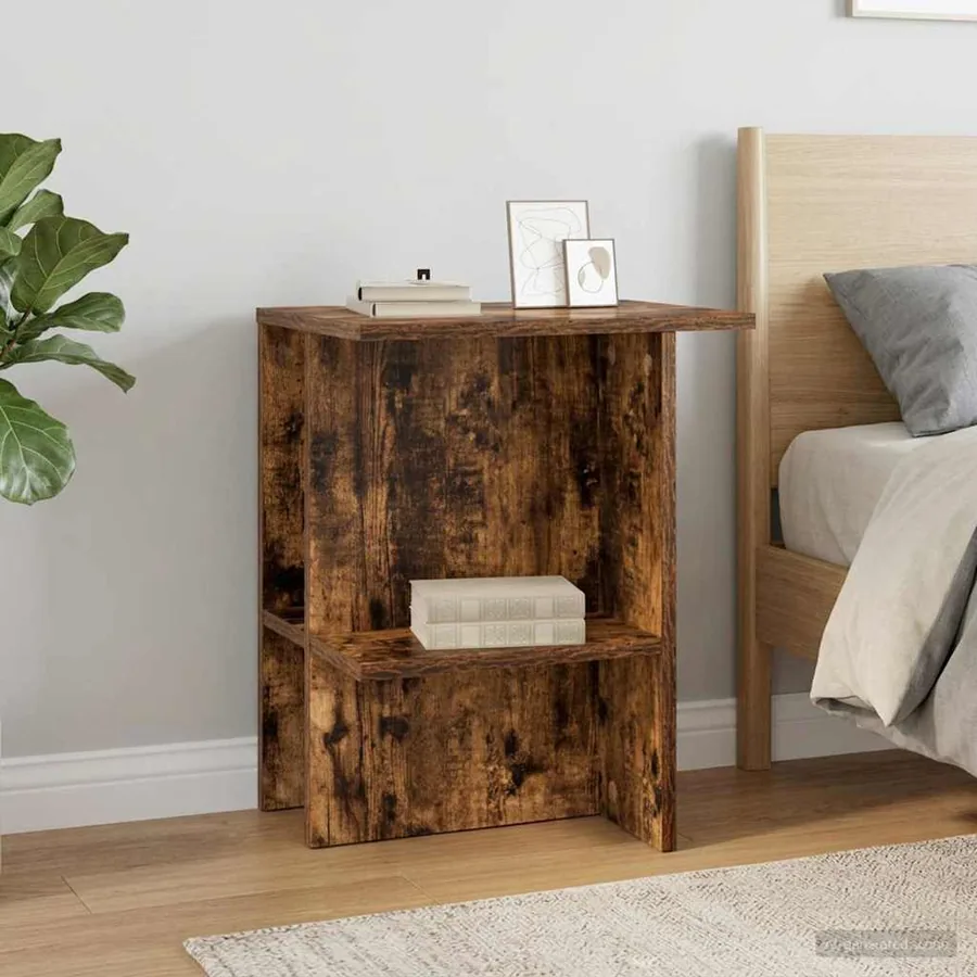Table basse 2 pcs Chêne fumé 40 x 30 x 49 cm Bois d'ingénierie
