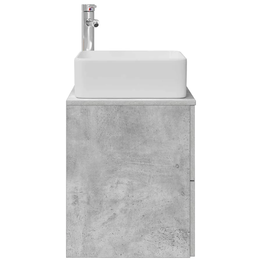Vanité de lavabo mural Gris béton 53 x 34,5 x 63 cm - 4
