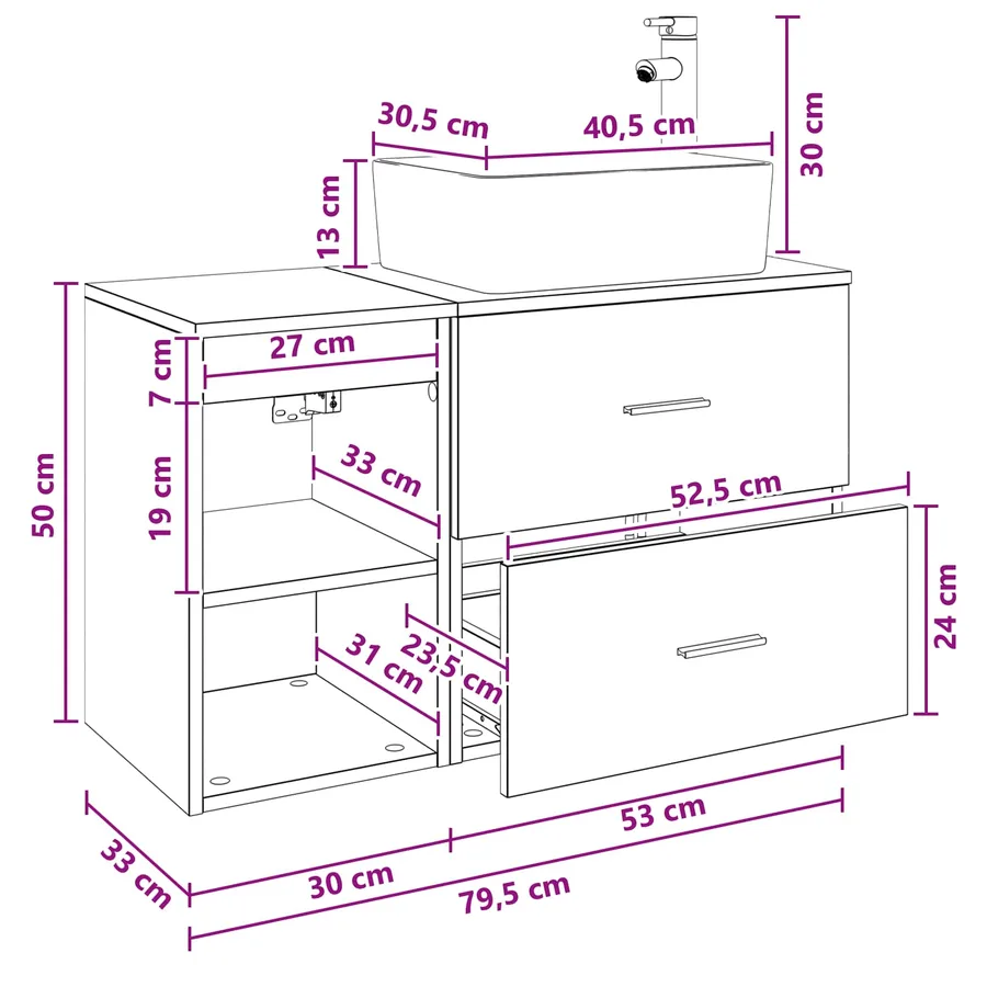 Ensemble de mobilier de salle de bain 2 pcs Blanc - 11