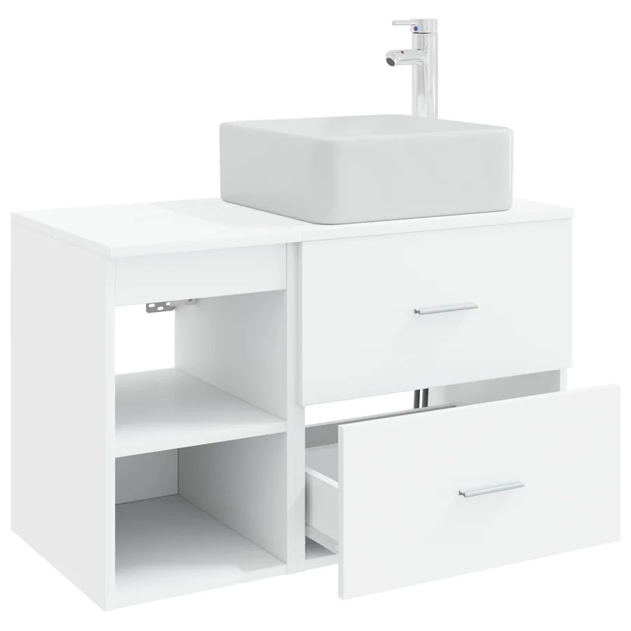 Ensemble de mobilier de salle de bain 2 pcs Blanc - 4