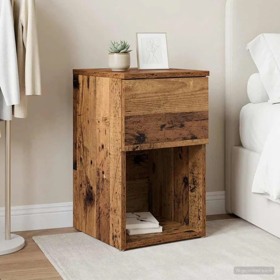 Armoire de lit Bois ancien 29 x 31,5 x 49 cm Bois d'ingénierie - 4