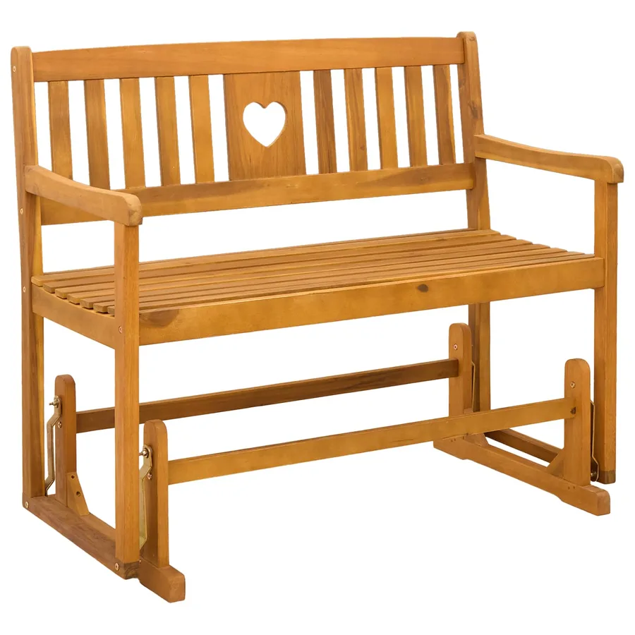 Banc à bascule de jardin Naturel 110 x 59 x 97 cm - 2