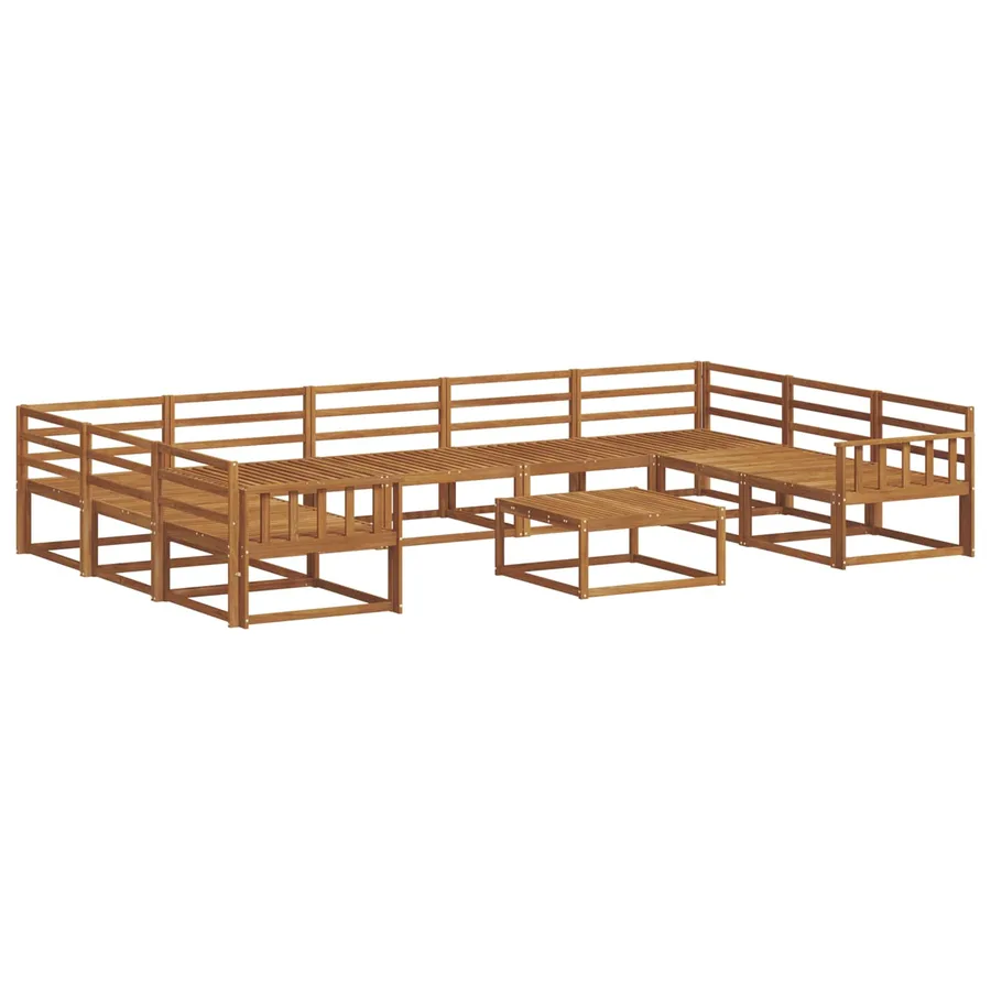 Ensemble de canapés d'extérieur 10 pcs Naturel - 2