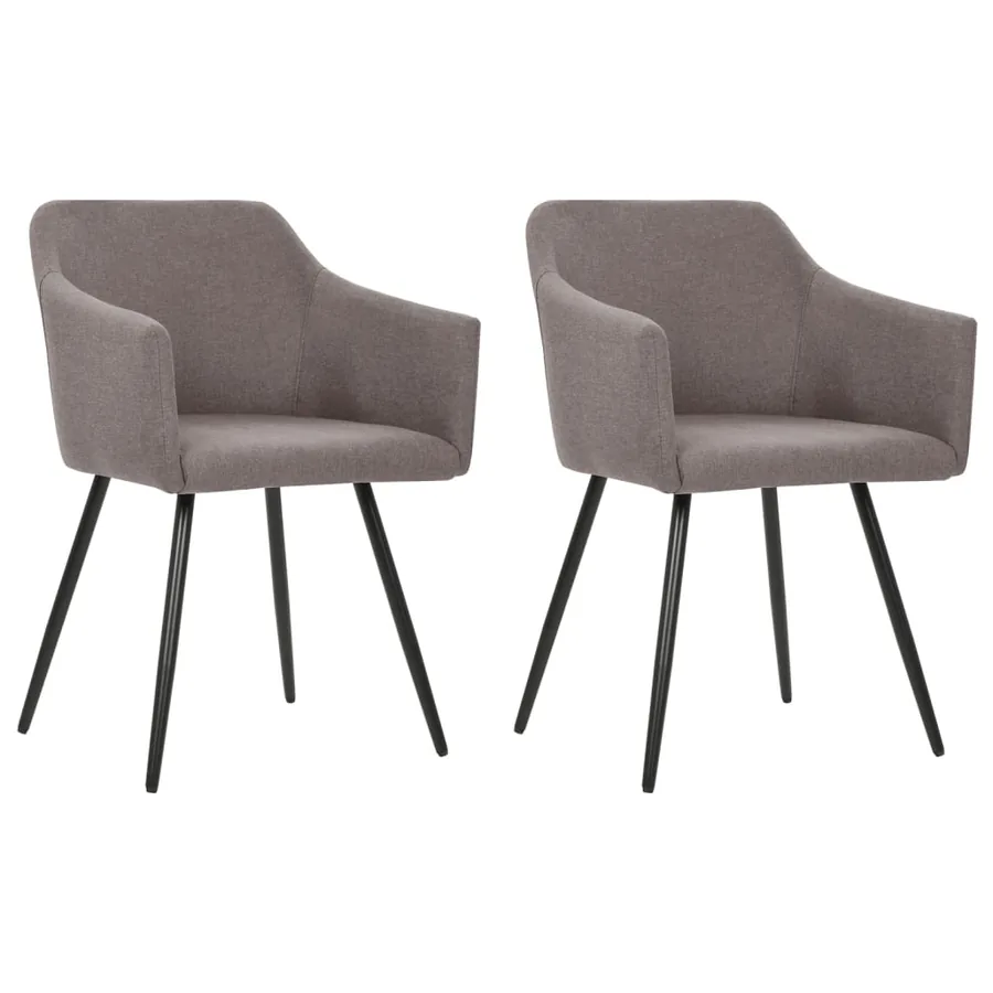 Chaises à manger lot de 2 taupe tissu