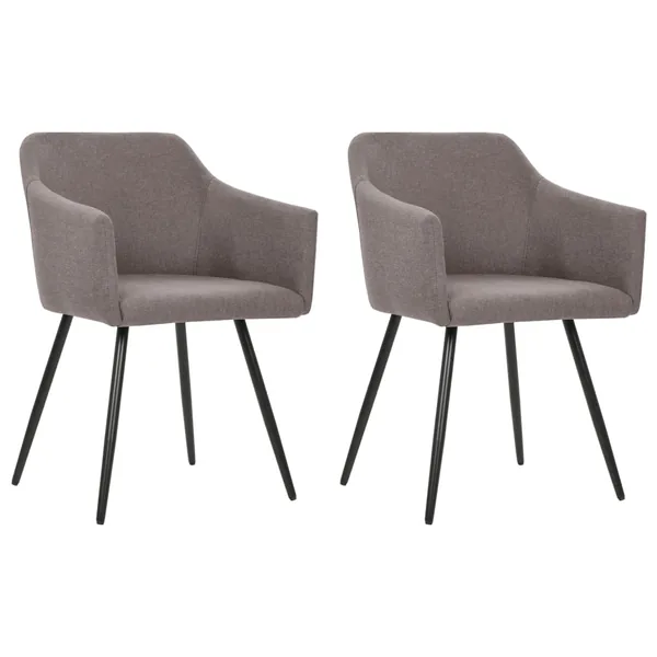 Chaises à manger lot de 2 taupe tissu