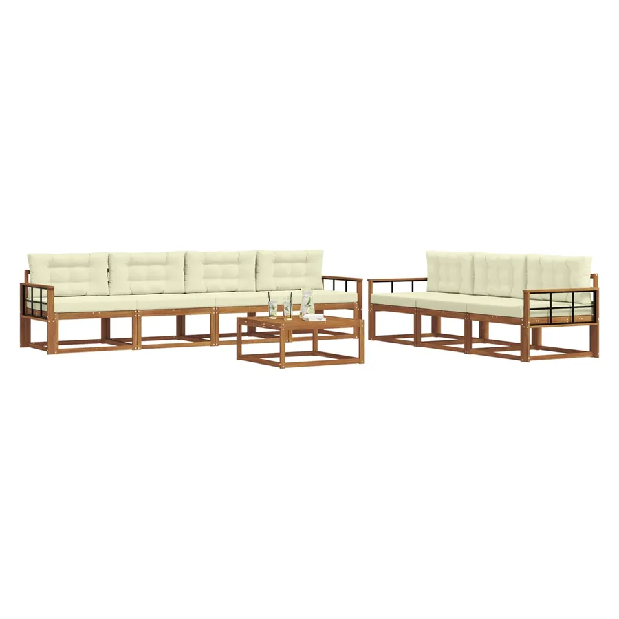 Ensemble de canapés d'extérieur 8 pcs Naturel et Crème - 3