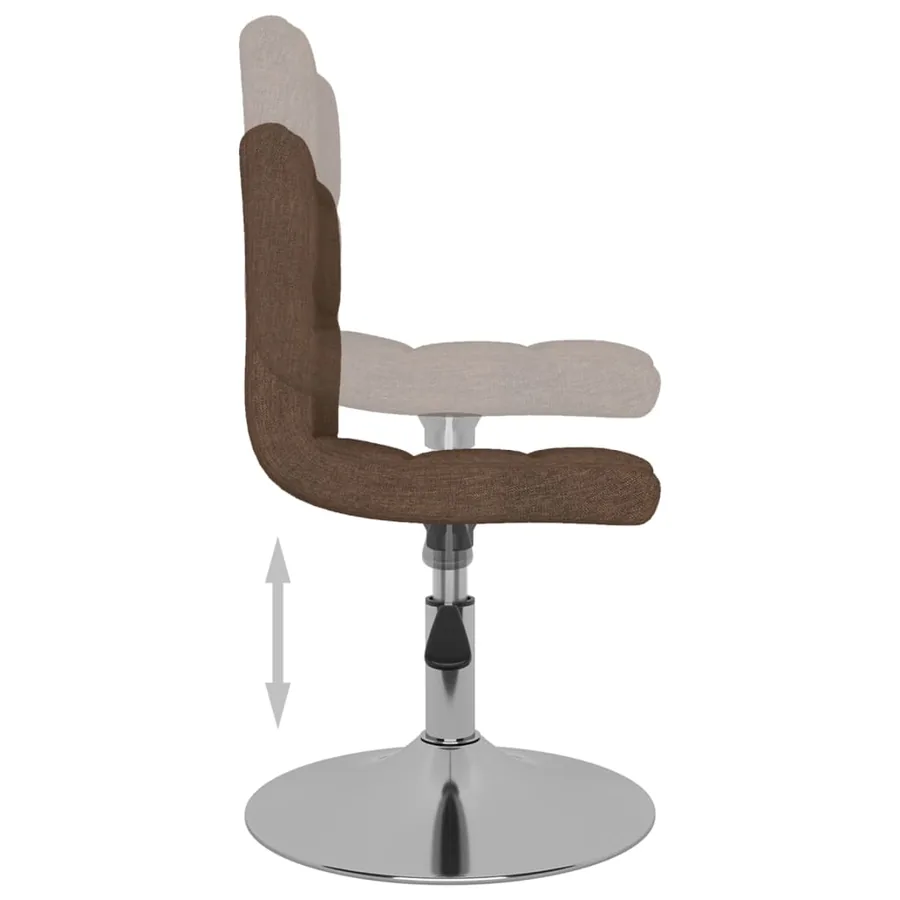 Tabouret de bar pivotant Marron Tissu - 8