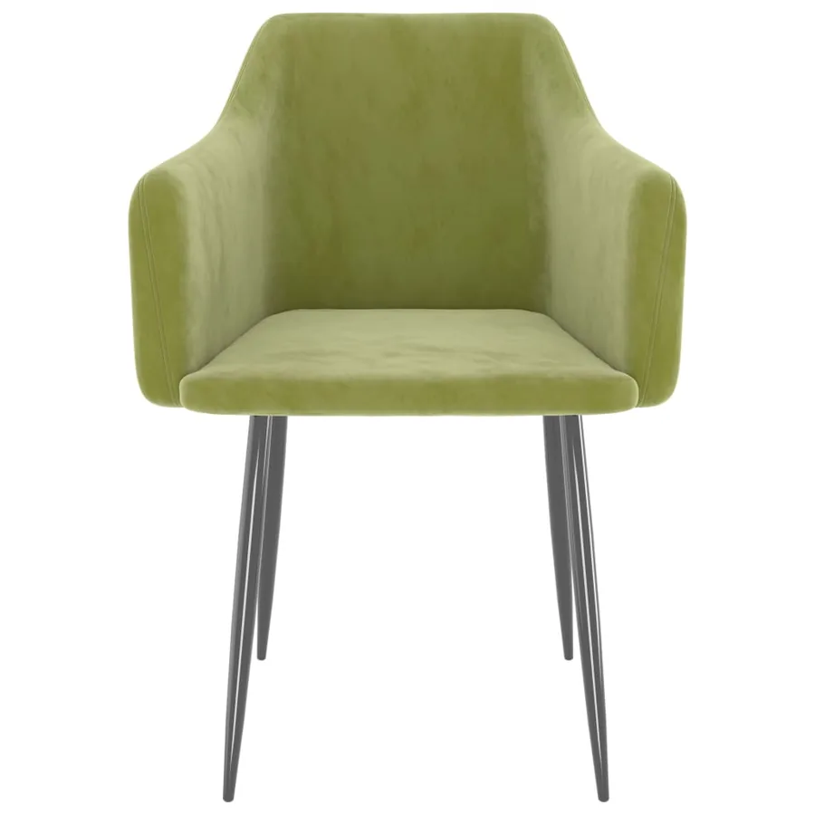 Chaises à manger lot de 2 Vert clair Velours - 3