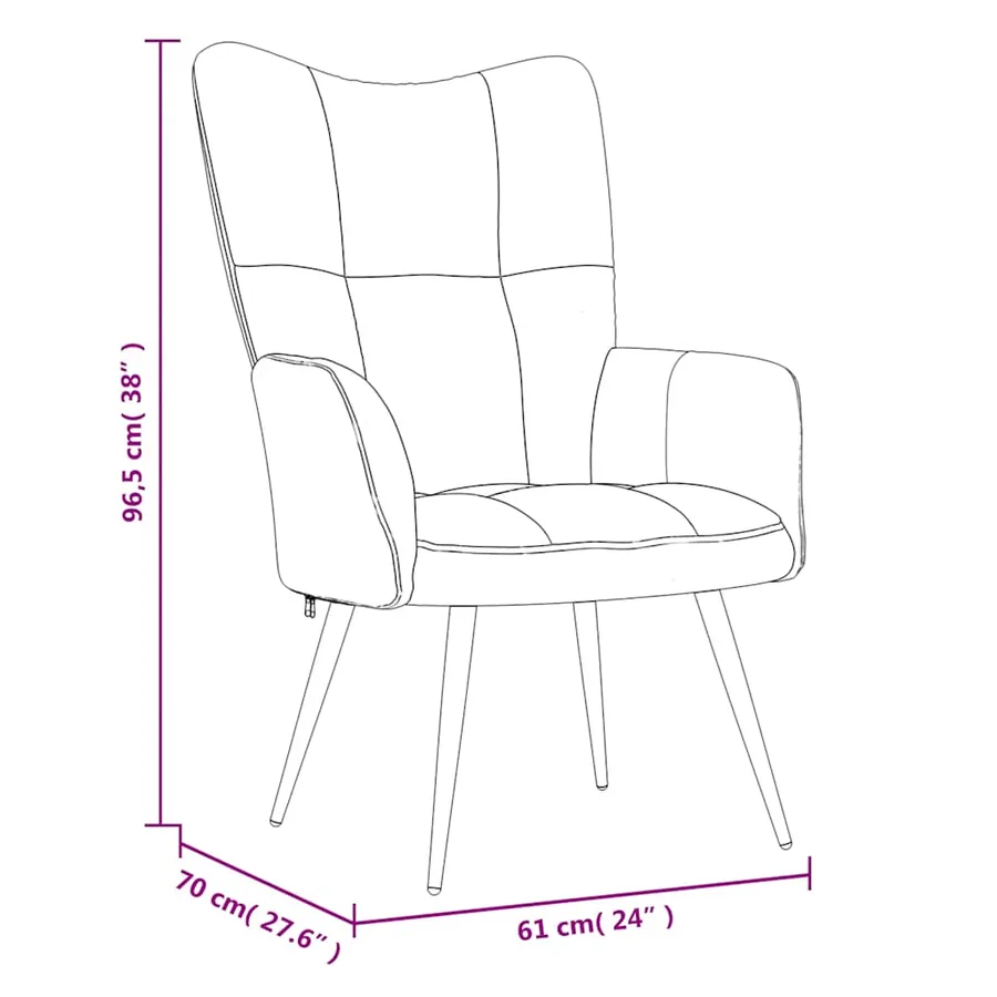 Chaise de relaxation Vert clair Velours - 8