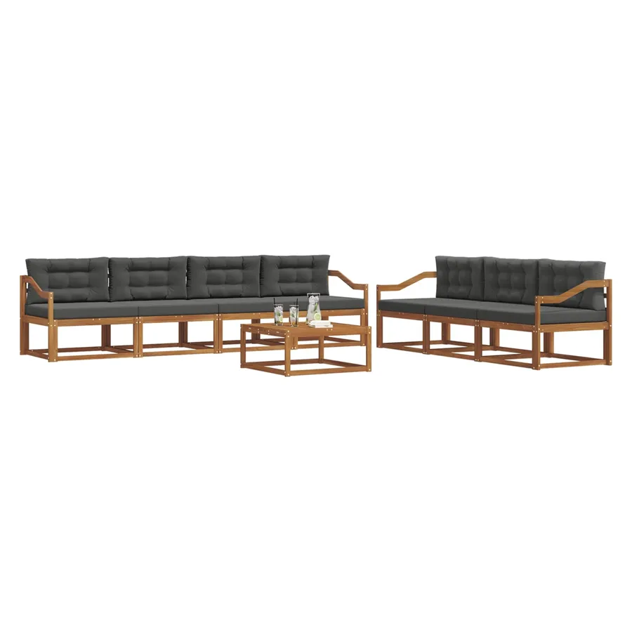 Ensemble de canapés d'extérieur 8 pcs Naturel et Anthracite - 3