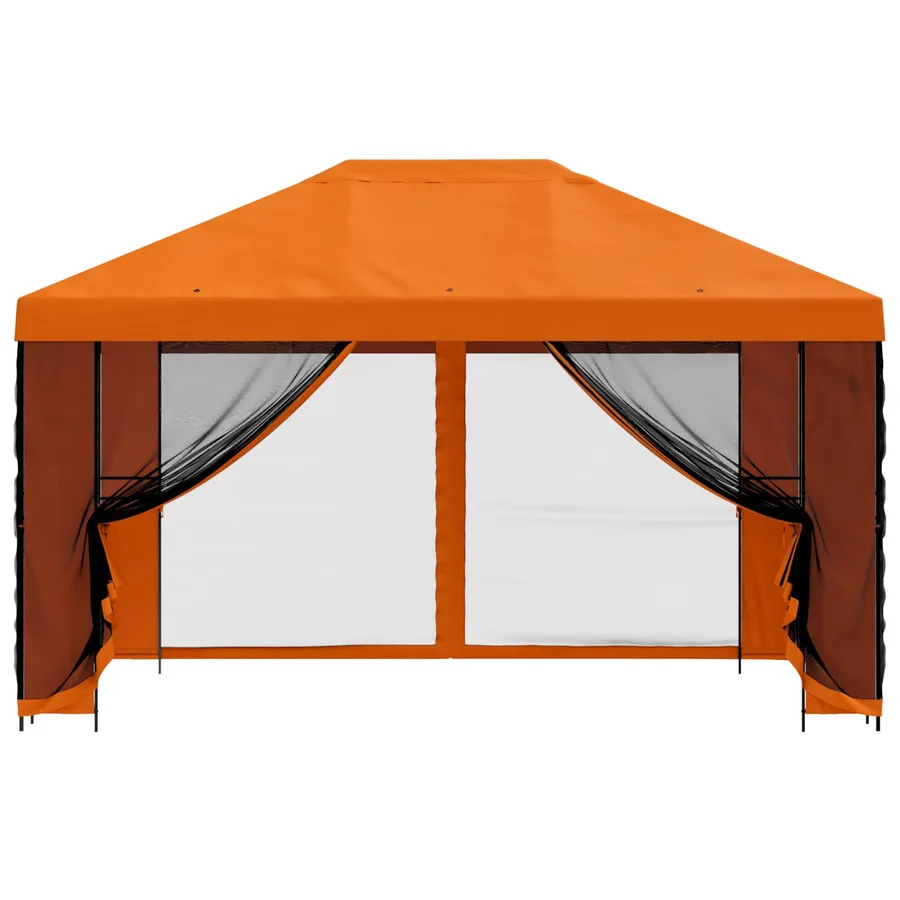 Abri de jardin avec parois 4 × 3 m Orange Polyester et Acier - 5