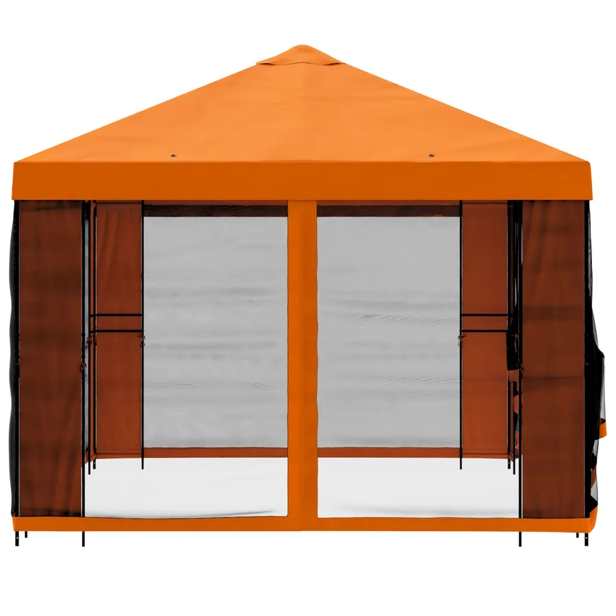 Abri de jardin avec parois 4 × 3 m Orange Polyester et Acier - 6