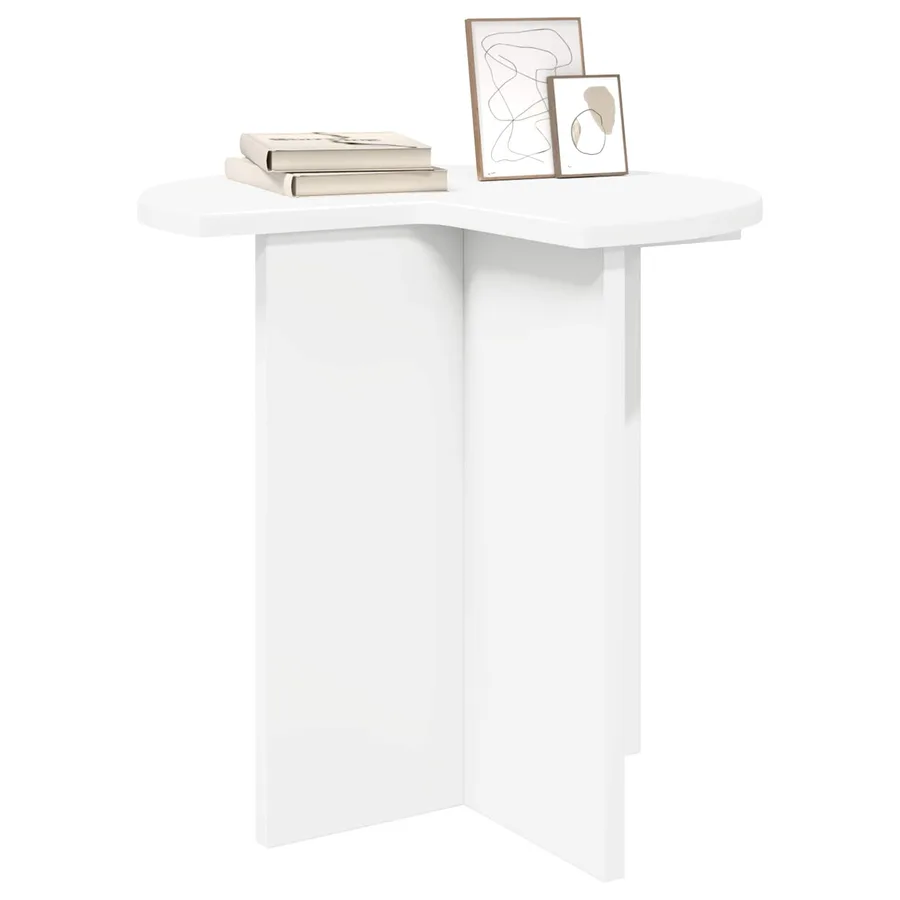 Table d'appoint Blanc Ø 39 x 38 cm Bois d'ingénierie - 3