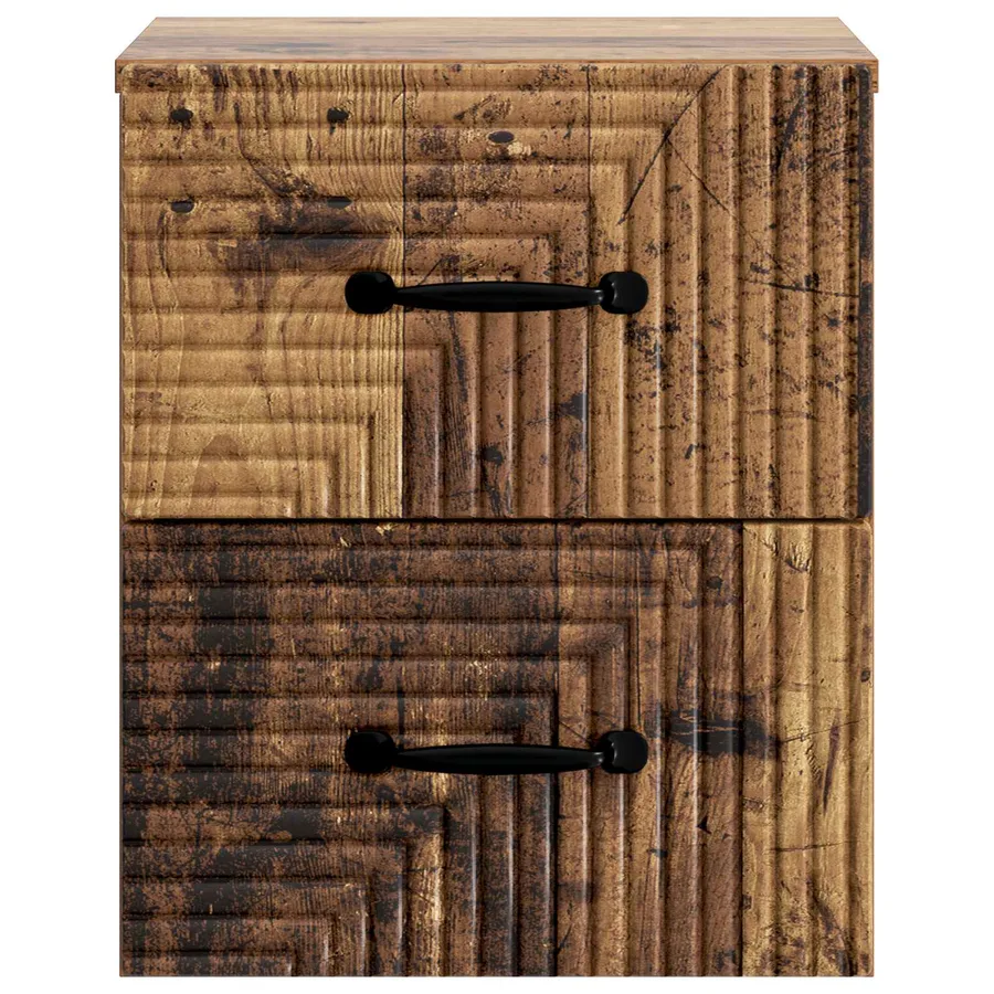 Cabinet de chevet mural Bois ancien 34,5 x 33 x 40 cm - 5