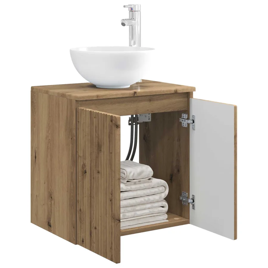 Vanité de lavabo mural Chêne artisanal 49,5 x 41 x 64,5 cm - 3