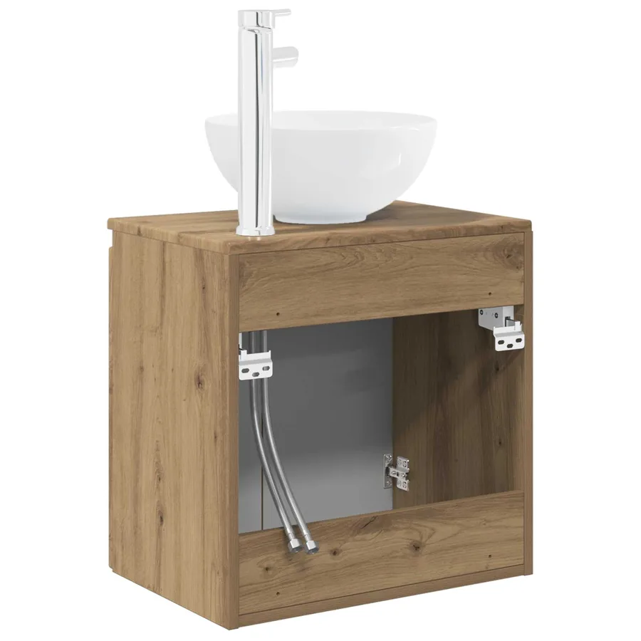 Vanité de lavabo mural Chêne artisanal 49,5 x 41 x 64,5 cm - 5