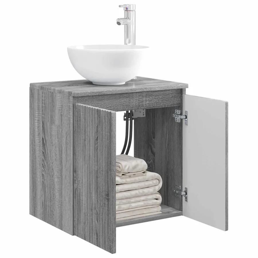 Vanité de lavabo mural Sonoma gris 49,5 x 41 x 64,5 cm - 3
