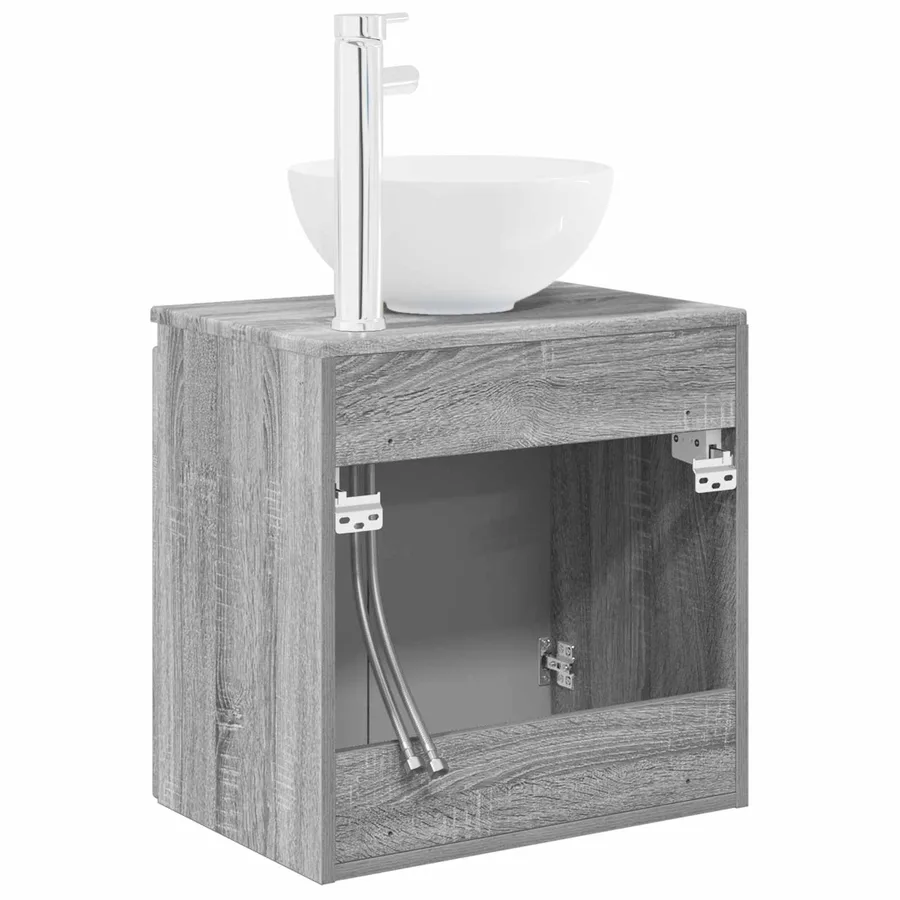 Vanité de lavabo mural Sonoma gris 49,5 x 41 x 64,5 cm - 5