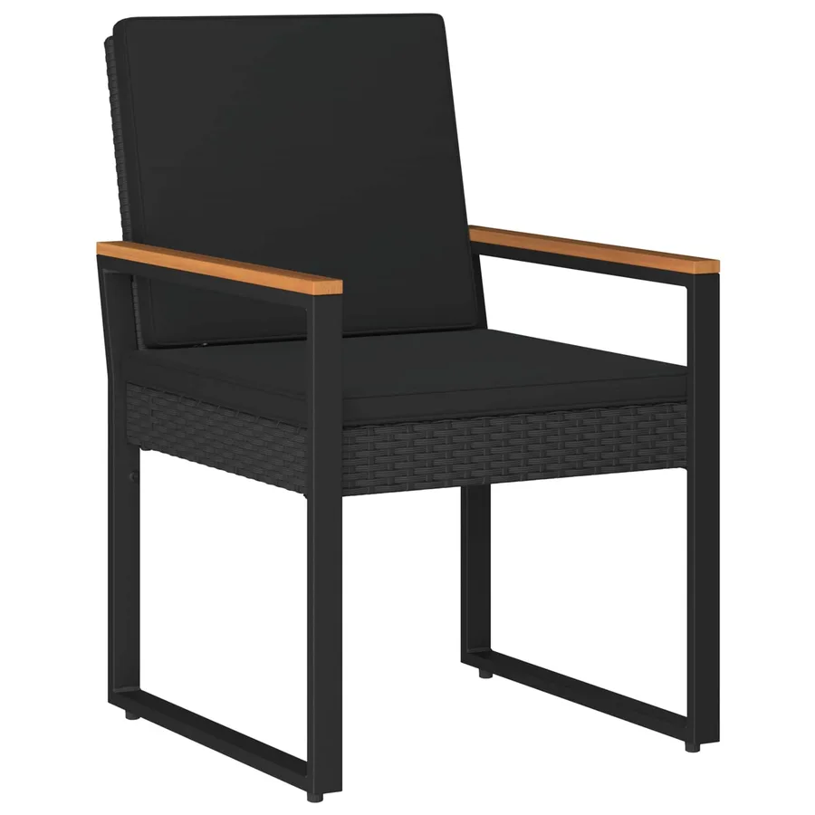 Ensemble de meubles d'extérieur 3 pcs Noir polyrotin - 4