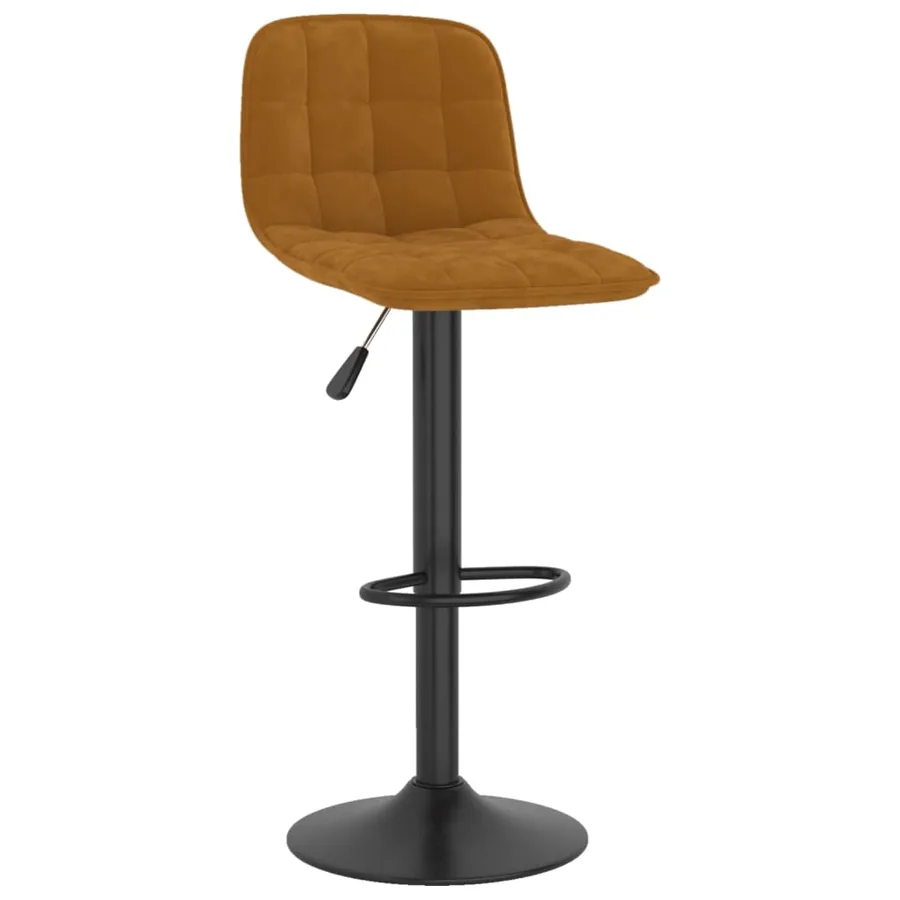 Tabourets de bar lot de 2 marron velours - 3