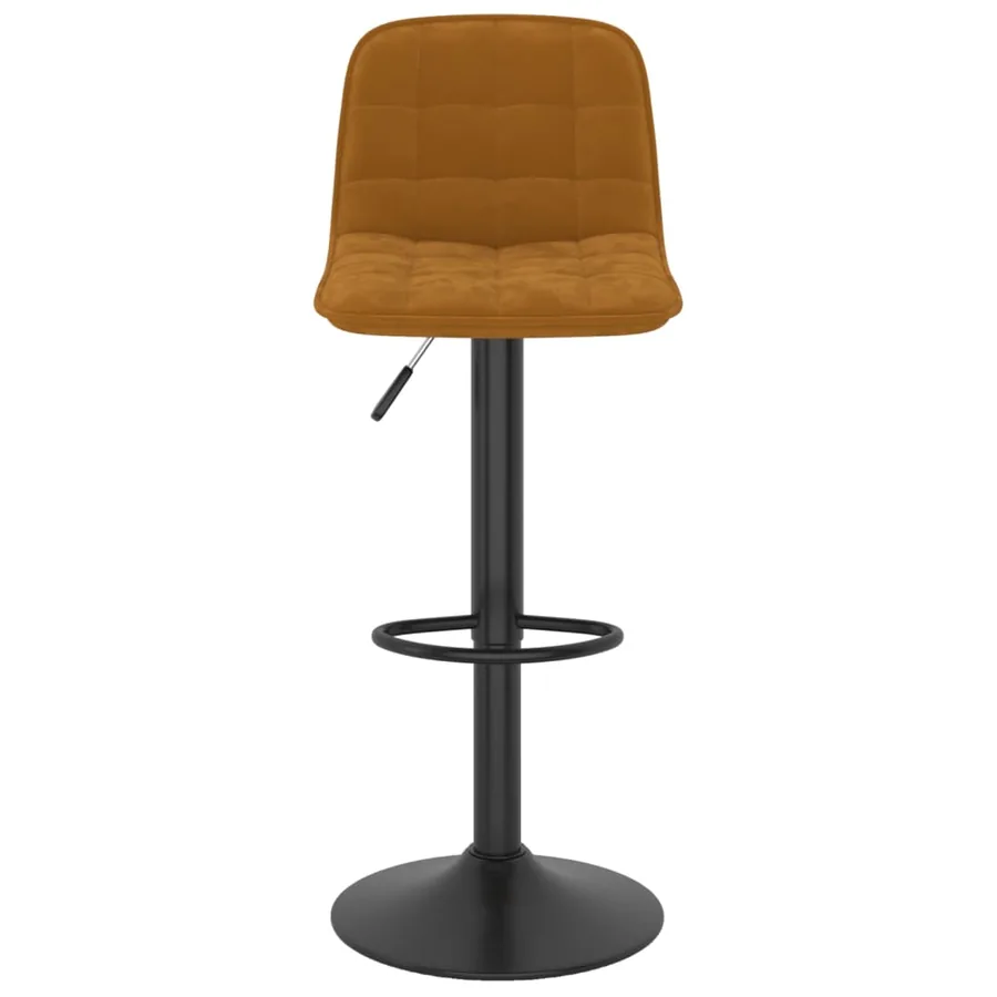 Tabourets de bar lot de 2 marron velours - 4