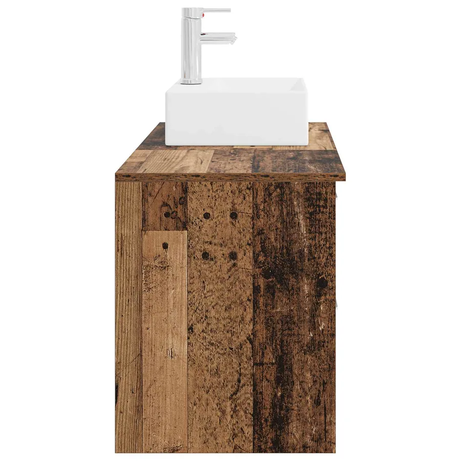 Ensemble de mobilier de salle de bain 2 pcs Bois ancien - 5