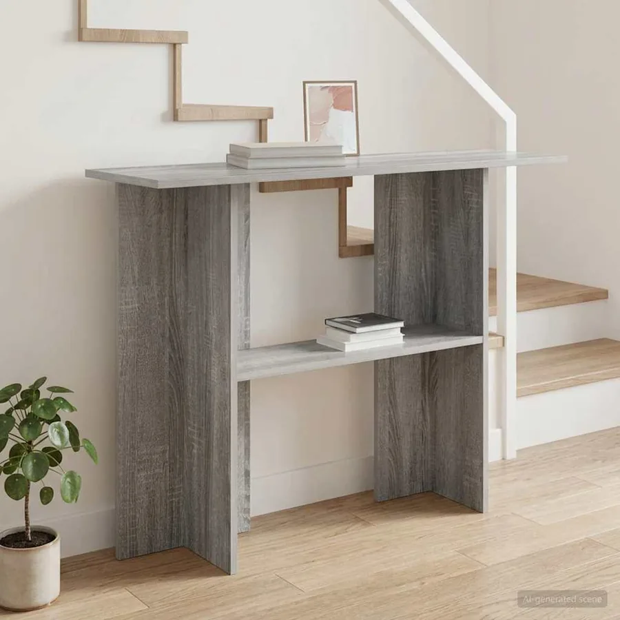Table console Sonoma gris 100 x 30 x 75 cm Bois d'ingénierie