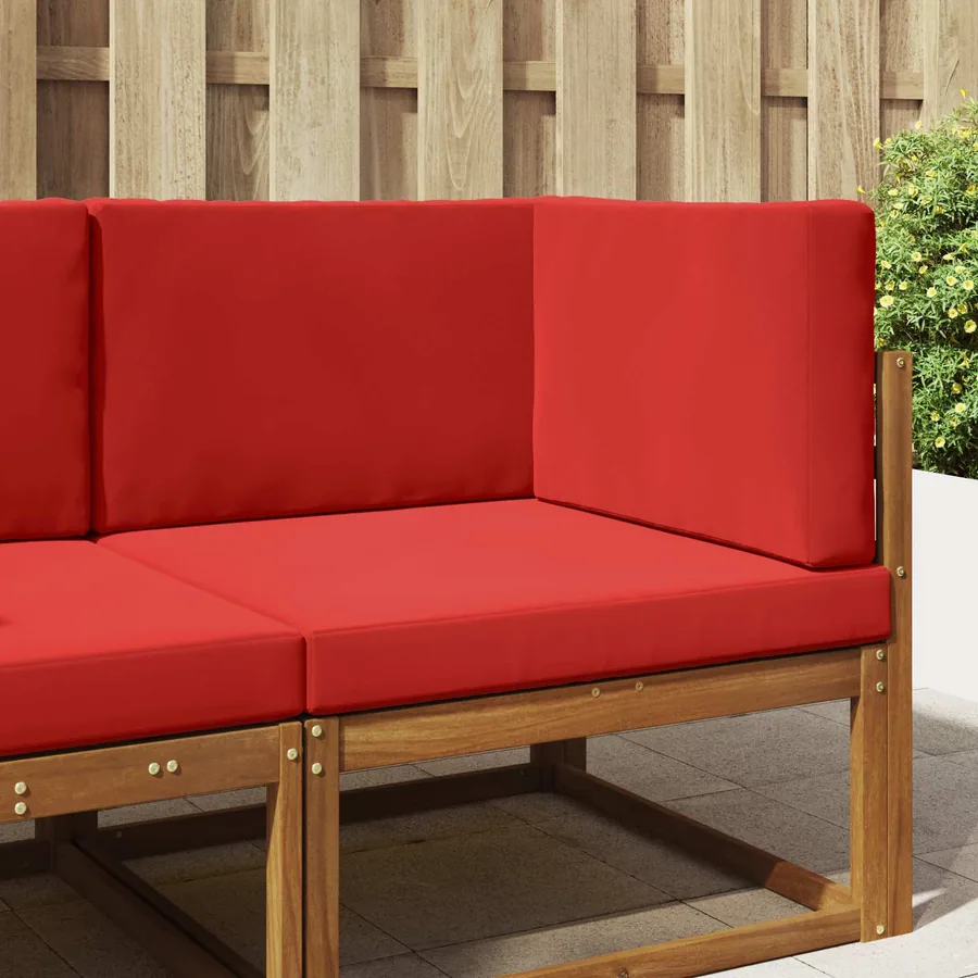Coussin de canapé d'extérieur 3 pcs Rouge Polyester
