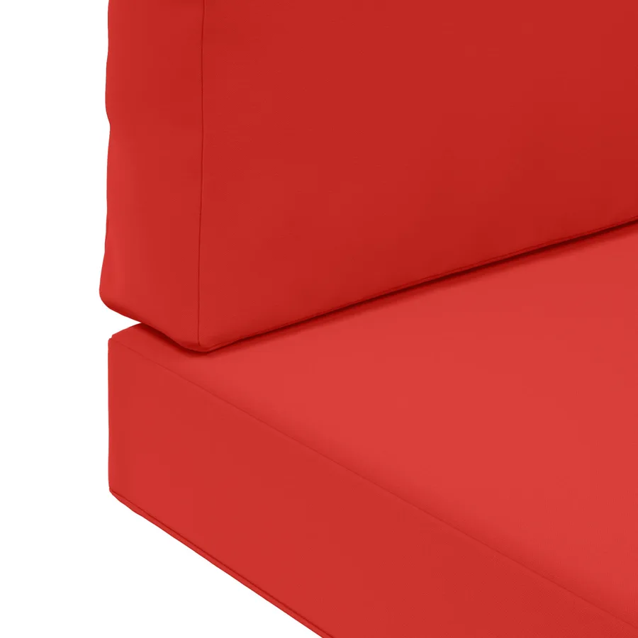 Coussin de canapé d'extérieur 3 pcs Rouge Polyester - 9