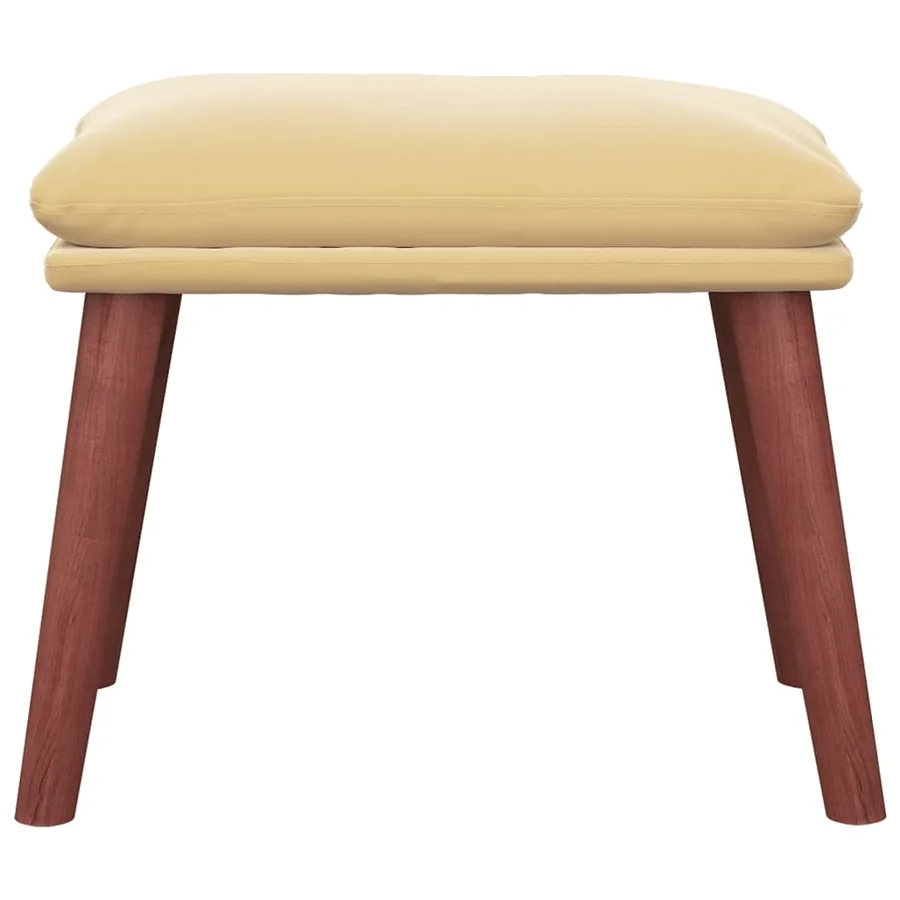 Repose-pied Blanc crème 45x29,5x35 cm Velours - 3