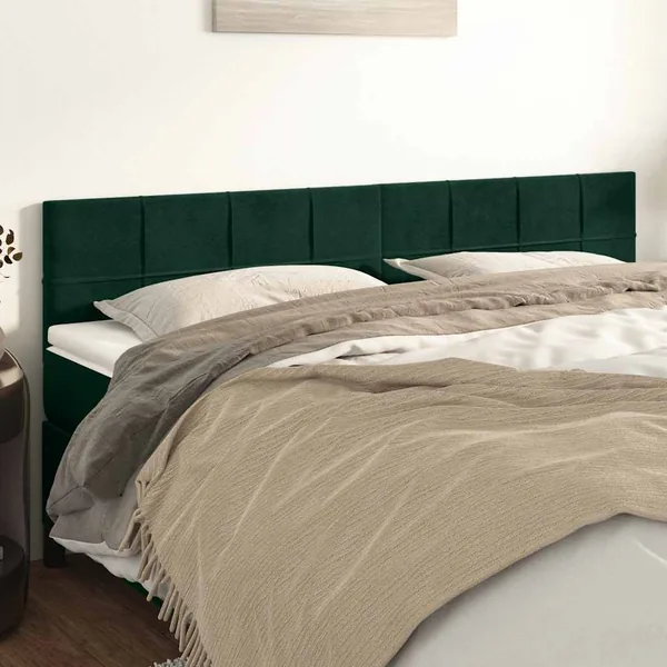 Têtes de lit Vert foncé 160x5x78/88 cm Velours