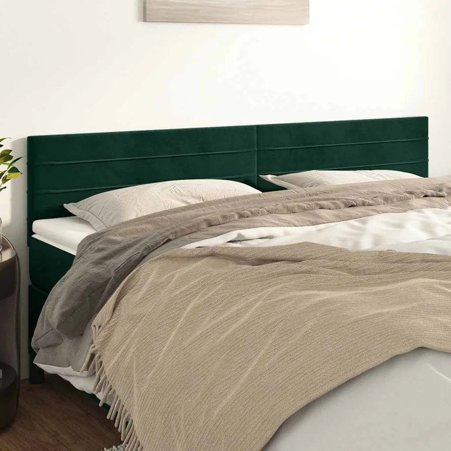 Têtes de lit Vert foncé 160x5x78/88 cm Velours