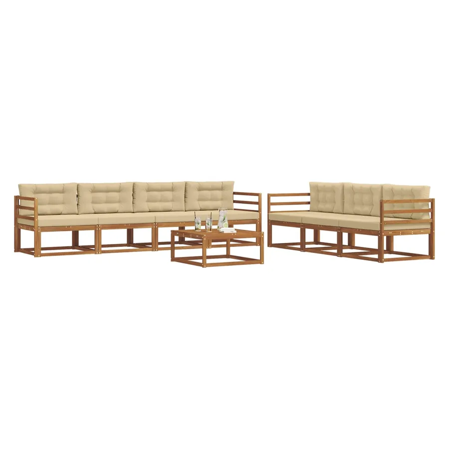 Ensemble de canapés d'extérieur 8 pcs Naturel et Beige - 3