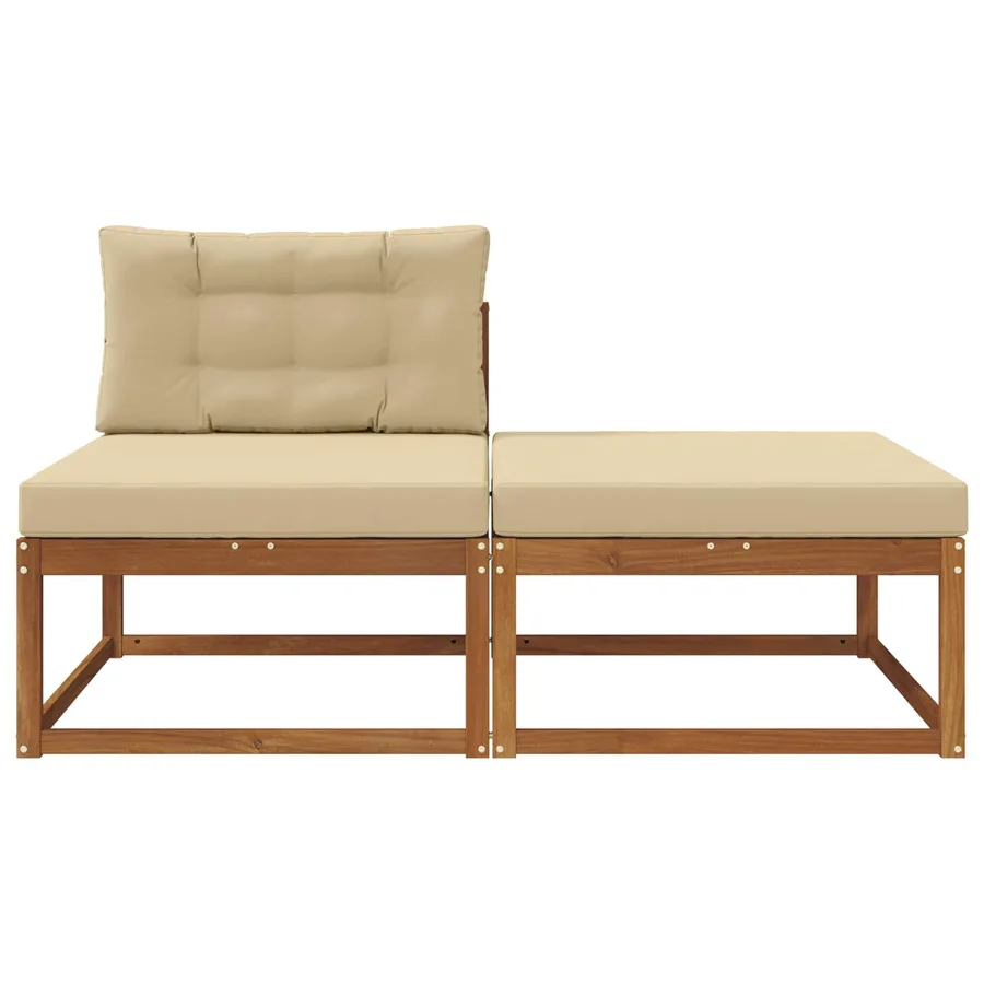 Unité de canapé sectionnel avec coussin 2 Pièce Naturel - 3