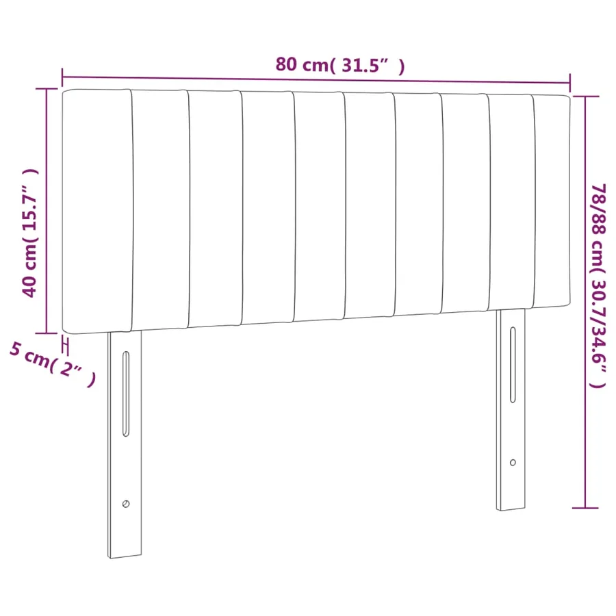 Tête de lit Crème 80x5x78/88 cm Tissu - 8