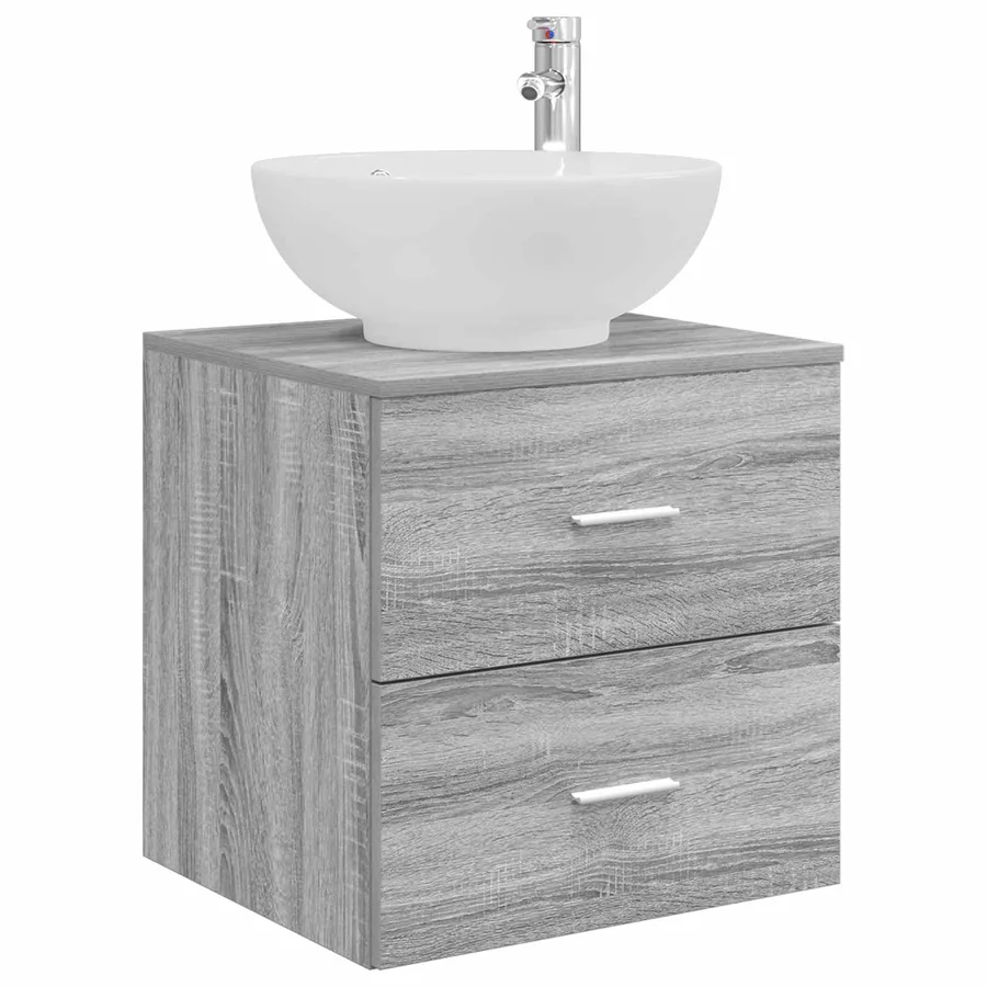 Vanité de lavabo mural Sonoma gris 49,5 x 44,5 x 66,5 cm - 2