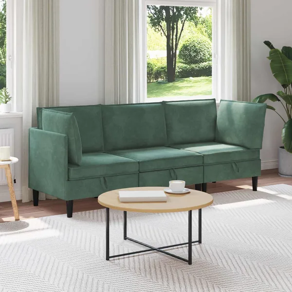 Ensemble de meubles pour le salon 3 pcs Vert Mer Velours