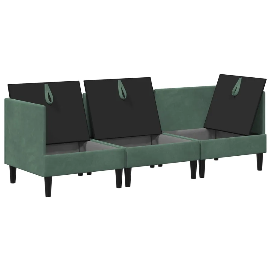 Ensemble de meubles pour le salon 3 pcs Vert Mer Velours - 6