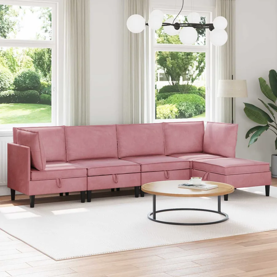 Ensemble de meubles pour le salon 5 pcs Rose Velours