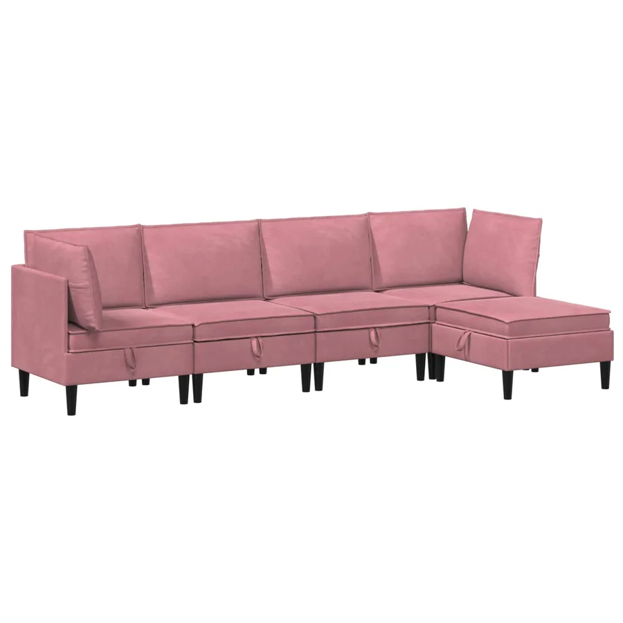 Ensemble de meubles pour le salon 5 pcs Rose Velours - 2