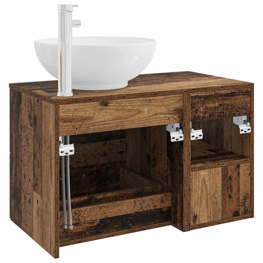 Ensemble de mobilier de salle de bain 2 pcs Bois ancien - 6