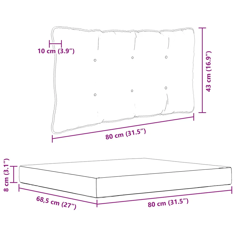 Coussin de canapé d'extérieur Polyester coloré 80 x 68,5 x 8 cm - 10