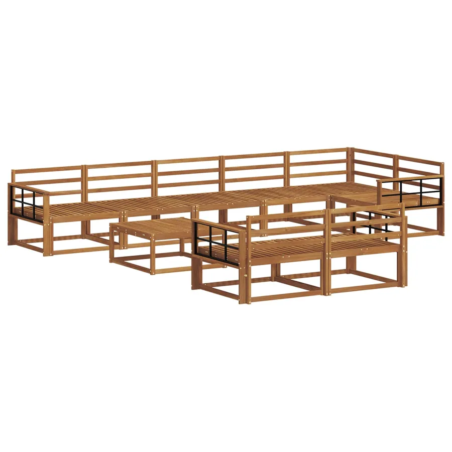 Ensemble de canapés d'extérieur 9 pcs Naturel - 2