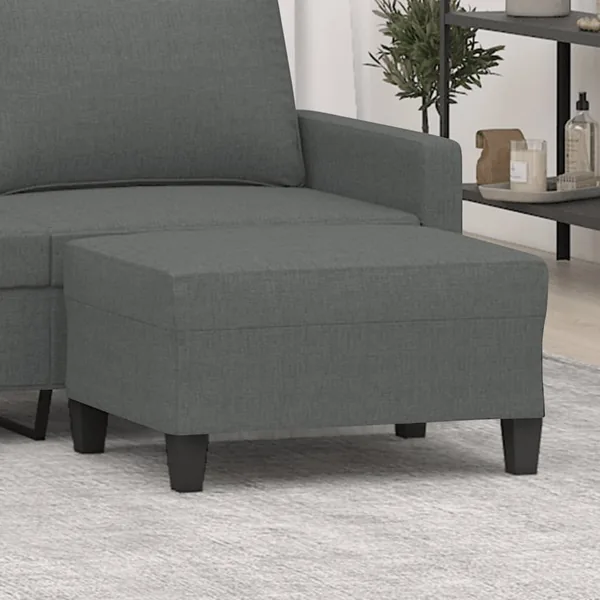 Repose-pied Gris foncé 70x55x41 cm Tissu