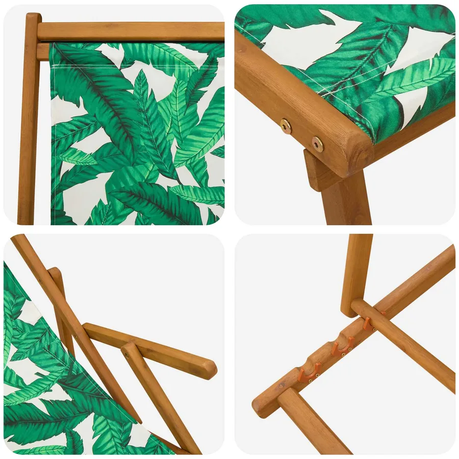 Chaise longue pliante 3 Position Bois d'eucalyptus massif - 6