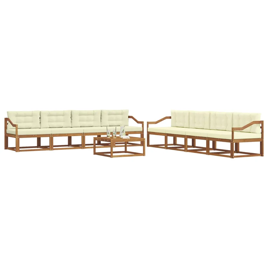 Ensemble de canapés d'extérieur 9 pcs Naturel et Crème - 3
